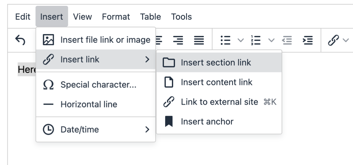 Adding links with the HTML Editor