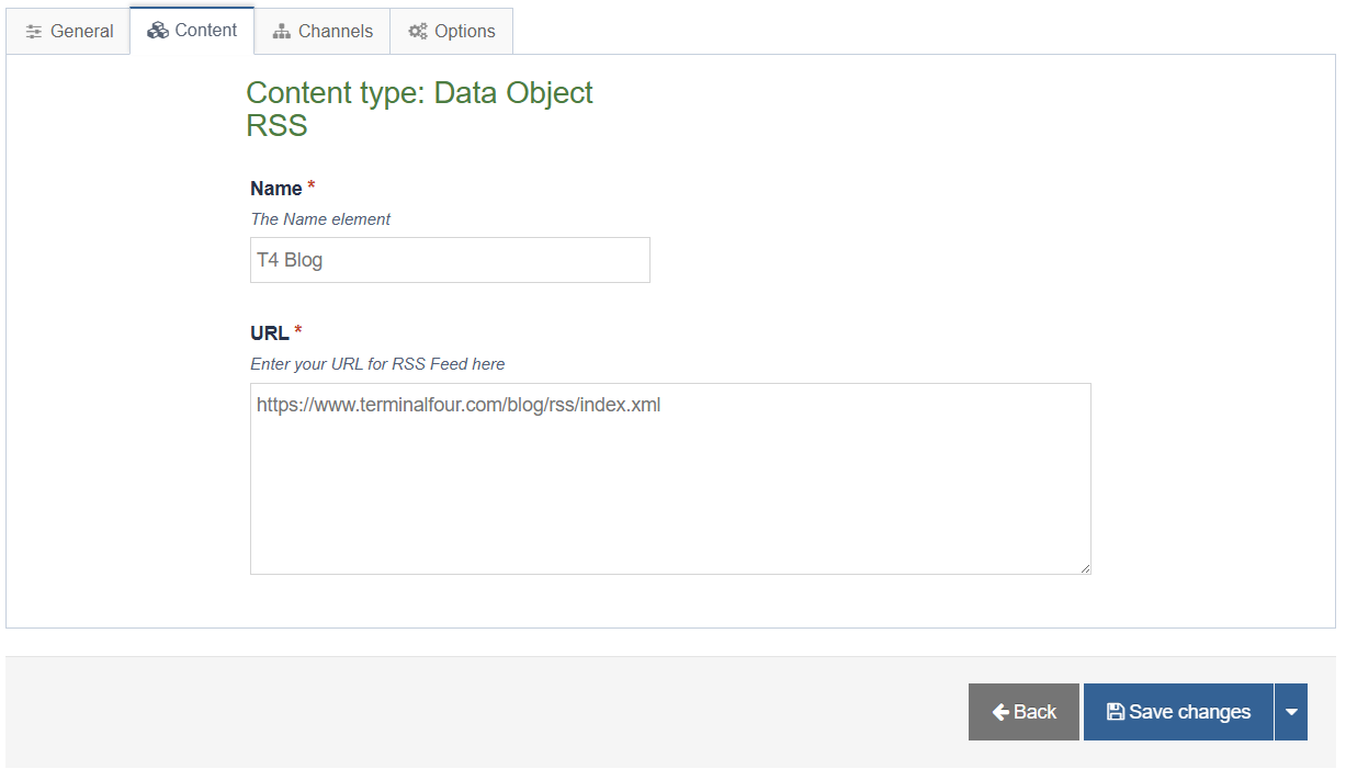 Add Data Object RSS Content