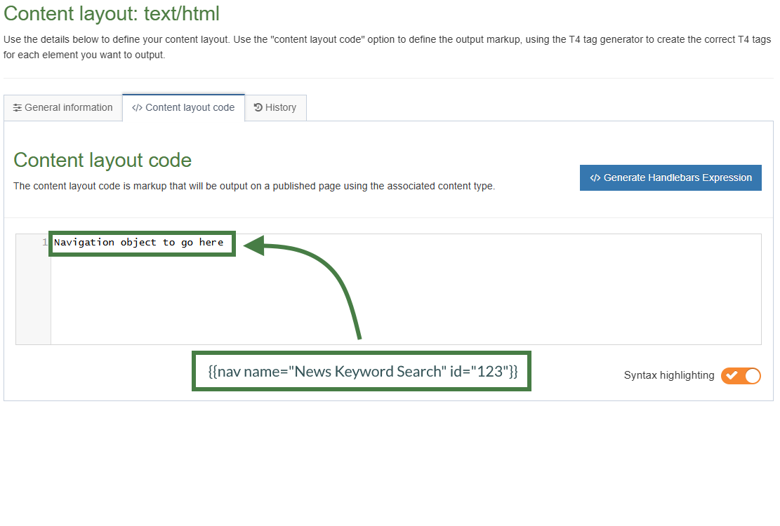 Add Navigation Object to Content Type Layout