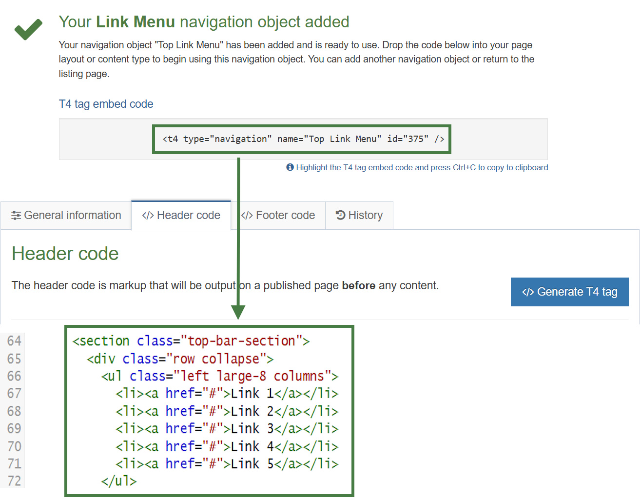 Apply Top Link Menu Navigation to Page Layout