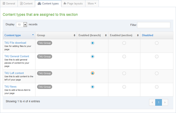 Assign content types