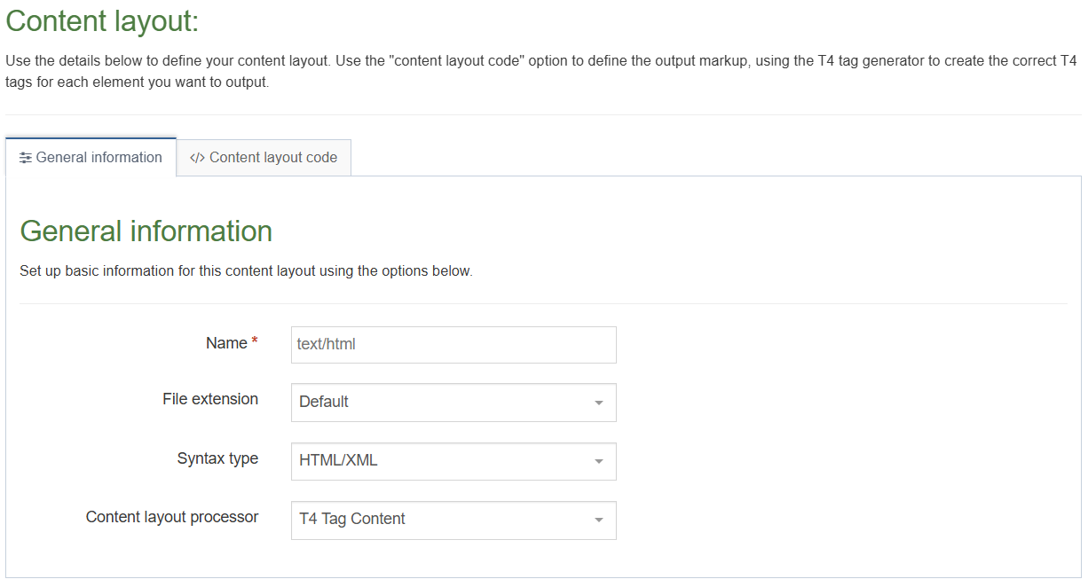 Data Object Content Layout General Info Tab