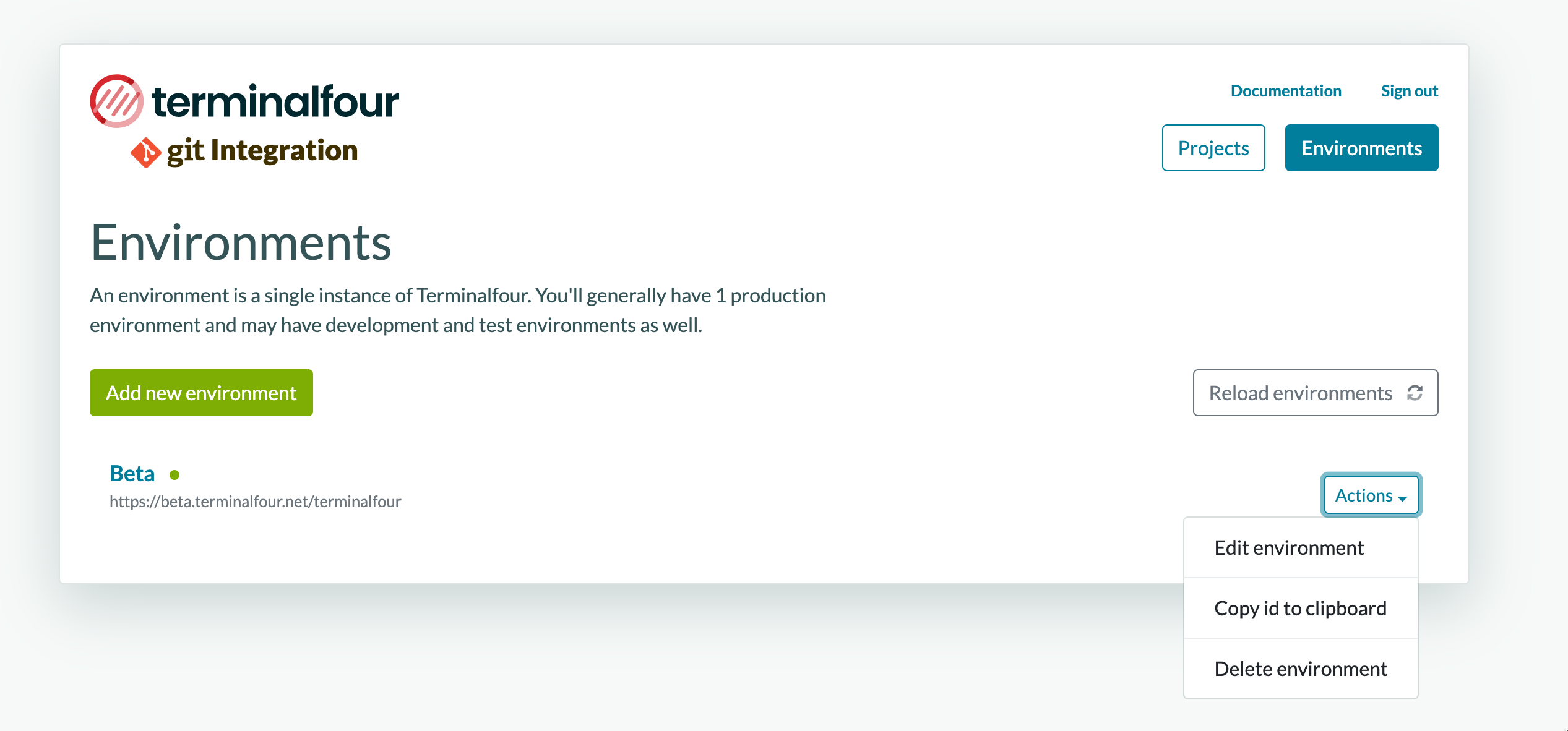 GIT Environment Options