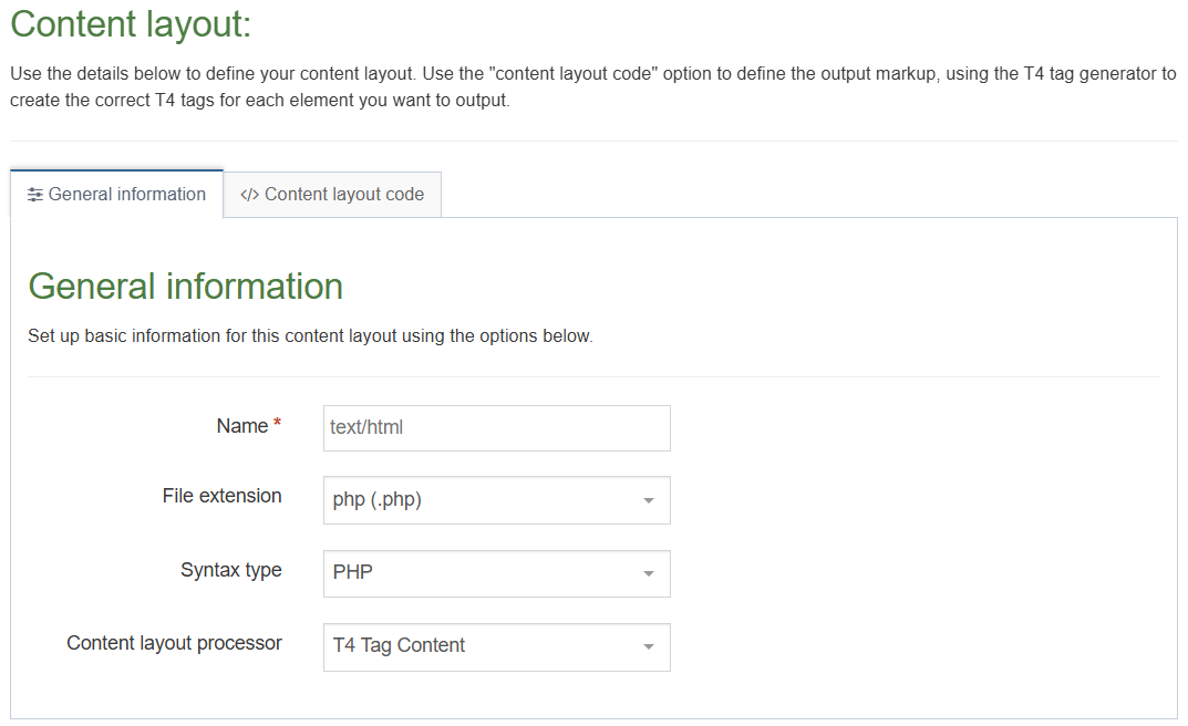 GeoIP Content Layout General Tab
