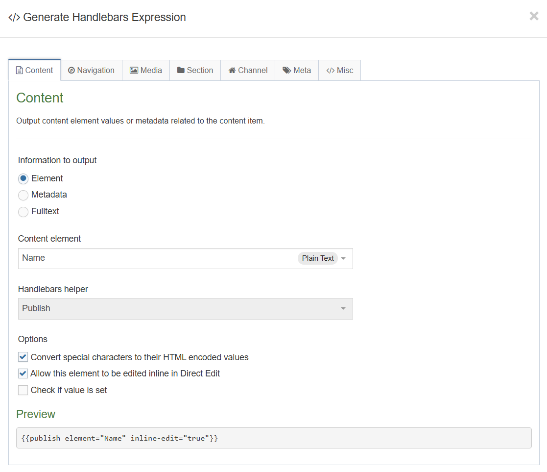 Handlebars Expression Builder