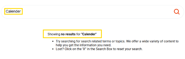 Spell Check displaying no results for calender