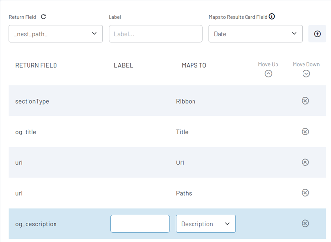 Updating result fields