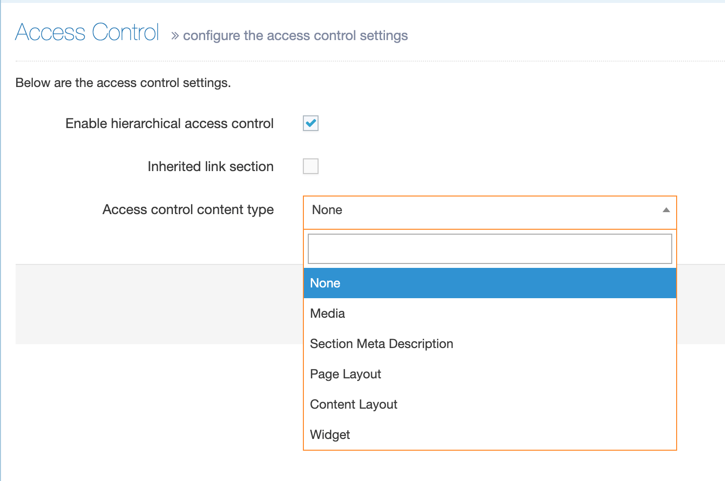 Access Control Content Types