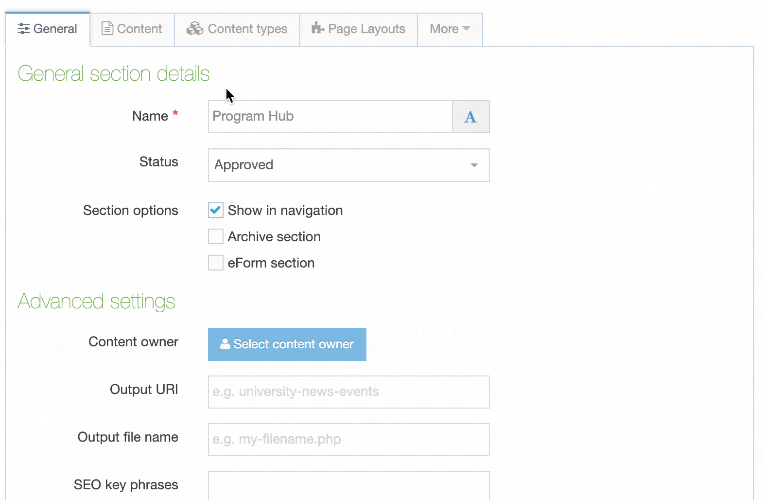 Animated GIF of the Access Control Tab with Access Control enabled in Section