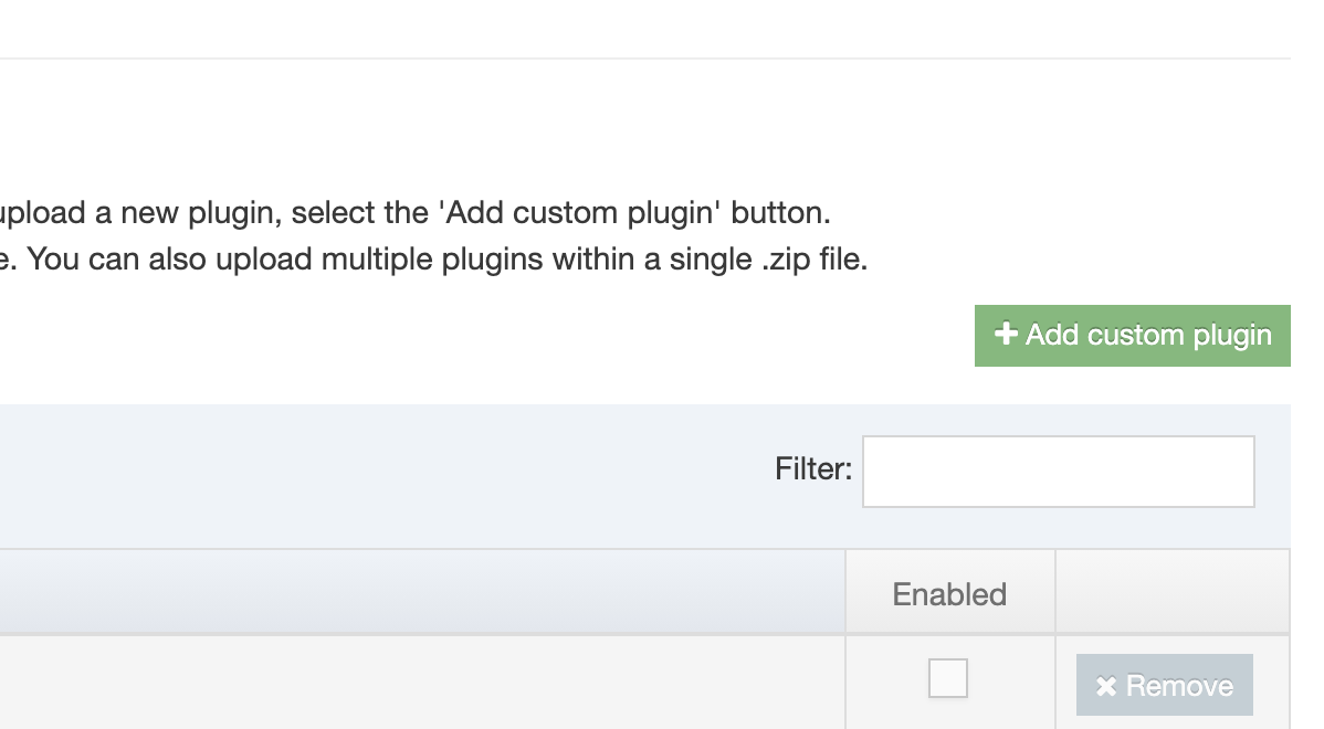 Add Custom Plugin button