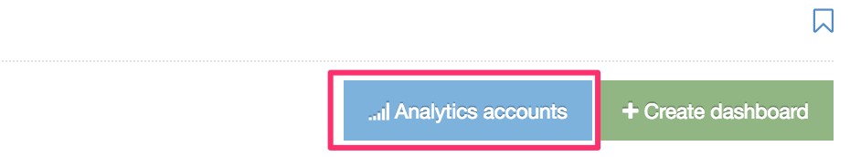 Screenshot of the Analytics Account button when creating a dashboard