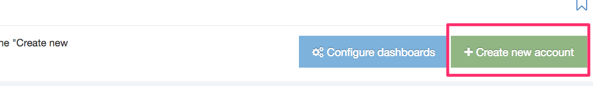 Screenshot of the Create New Analytics Account button