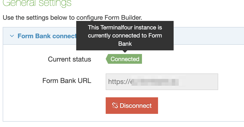 Form Bank Settings Screen