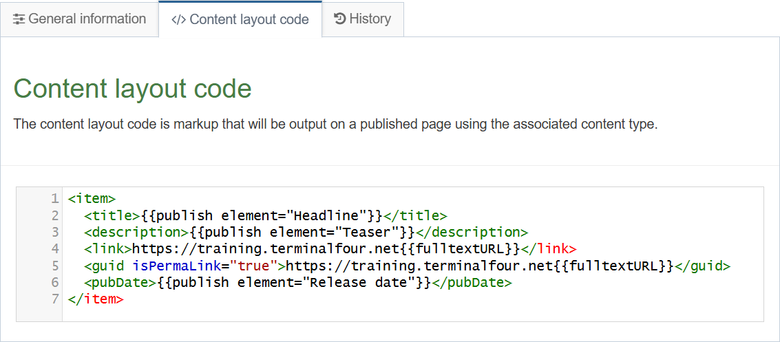 screenshot of a fully updated rss layout using handlebars expressions